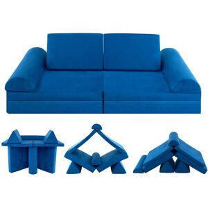 Costway 8 PCS Kids Play Sofa Set Modular Convertible Foam Folding - See Details See Details