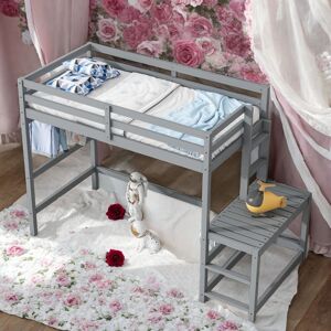IGEMAN Twin Size Loft Bed with Ladder landing Platform,Ladders,Guardrails for home Full