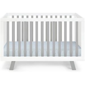 HomeRoots Gray and White Solid and Manufactured Wood Standard Three In One Convertible Crib - 54 54