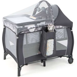 Gymax 4-in-1 Portable Baby Playard Nursery Center Bassinet w/ Music 40.0 In. L X 28.5 In. W X 29.0 In. H