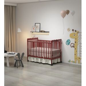 HOMEBAY 3-In-1 Convertible Crib, Made Of Sustainable Pinewood, Non-Toxic Finish, Comes With Locking Wheels Toddler