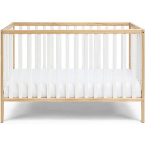 TOSWIN Natural and White 3 in 1 Convertible Island Crib 53.5 In. L X 29.75 In. W X 35.0 In. H