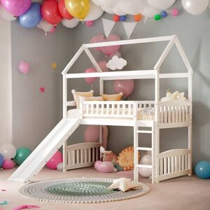 IGEMAN Twin Size Loft Bed House Bed With Slide,Sturdy Construction for Home Twin
