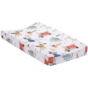 Bedtime Originals Construction Zone Changing Pad Cover - White/Trucks 32.0 In. L X 16.0 In. W X 6.0 In. H