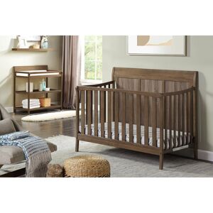TOSWIN Brown Stone 4-in-1 Convertible Crib for Bedroom 54.0 In. L X 31.5 In. W X 43.0 In. H