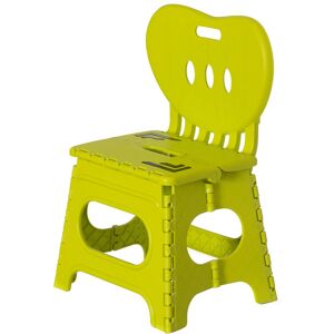Vintiquewise Plastic Foldable Step Stool with Back Support, Portable Chair with Handle, Kids Stepping Stool and Bathroom Stool 10.25 In. L X 13.0 In. W X 20.0 In. H