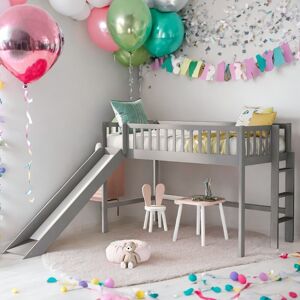 SERNADECORINC Twin Size Low Loft Bed with Ladder and Removable Slide, Space-Saving Design Twin