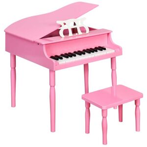 Toddler Toy 30-Key Classic Baby Grand Piano Wood w/ Bench Music Rack