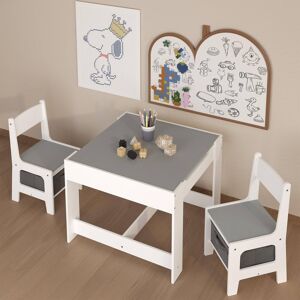 Kodotan sofa Kids Table and Chair Set,3 in 1 Wooden Table with Storage Drawer for Toddlers Drawing,2 in 1 Detachable Tabletop Table Set 23.62 In. L X 23.62 In. W X 18.9 In. H