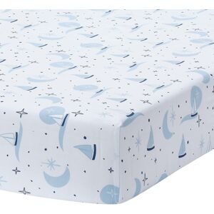 Lambs & Ivy Little Skipper Cotton Nautical Sailboat Fitted Crib/Toddler Sheet - Crib Crib