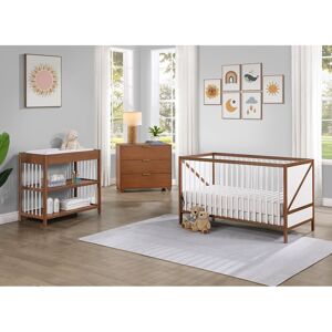Earth & Table Pixie Zen 3-in-1 Crib in Walnut/White - Walnut 53.5 In. L X 30.0 In. W X 33.0 In. H
