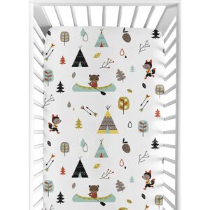 Sweet Jojo Designs Fitted Crib Sheet for the Outdoor Adventure Collection 52.0 In. L X 28.0 In. W X 8.0 In. H