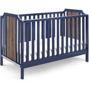 TOSWIN Midnight Blue and Brownstone Island 3-in-1 Convertible Crib 53.5 In. L X 30.5 In. W X 37.5 In. H