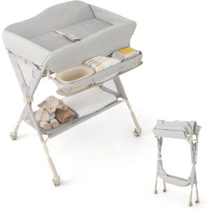 Costway Babyjoy Portable Baby Diaper Changing Table with Storage Water Basin - See Details See Details