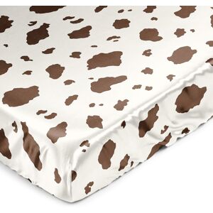 Sweet Jojo Designs Brown Western Cow Print Boy Girl Gender Neutral Satin Fitted Crib Sheet Tan Off White Wild West Steer Animal 52.0 In. L X 28.0 In. W X 8.0 In. H