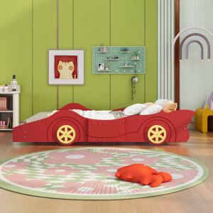 coffas Full Size Race Car-Shaped Platform Bed with Sturdy Construction and Side Rails Full
