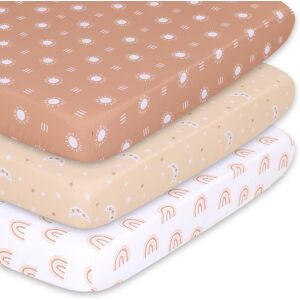 The Peanutshell Boho Mini Crib, Playard Sheet 3 Pack Set 5.0 In. L X 27.0 In. W