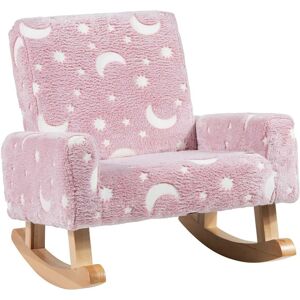 Costway Kids Rocking Chair Upholstered Flannel Children Rocker with - See Details See Details