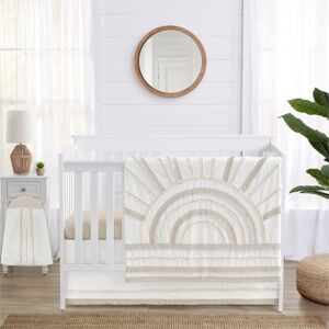 Sweet Jojo Designs Ivory Boho Chic Sun Boy Girl 4p Nursery Crib Bedding Set Cotton Bohemian Gender Neutral Beige Tufted Fringe 12.0 In. L X 16.0 In. W X 5.0 In. H