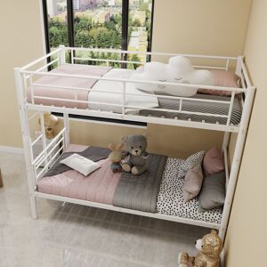 Green Scenic Twin Over Twin Metal Bunk Bed for Kids Boys Girls,Metal Structure Bedframe with Ladders & Guardrail,Convertible 2 Beds Twin
