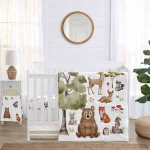 Sweet Jojo Designs Woodland Forest Animals Boy Girl Gender Neutral Unisex 4p Nursery Crib Bedding Set Bear Fox Friend Watercolor 12.0 In. L X 16.0 In. W X 5.0 In. H