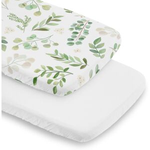 Sweet Jojo Designs Boho Floral Leaf Boy Girl Unisex/Gender Neutral 2 Pack Baby Bassinet Fitted Sheets Bohemian Watercolor Nature 32.0 In. L X 19.0 In. W X 4.0 In. H