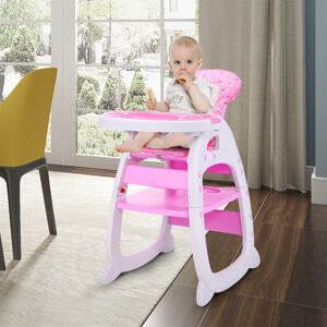 TONWIN High Chairs Baby Toddler, Table Booster Seat Adjustable W/Tray, Pink 25.6 In. W X 40.9 In. H X 21.7 In. D