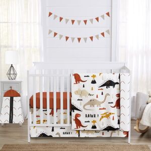 Sweet Jojo Designs Mod Dino Boy Girl 4pc Nursery Crib Bedding Set - Orange Tan Rust Taupe Mustard Yellow Beige Black Modern Dinosaur Boho Arrow 45.0 In. L X 36.0 In. W X 1.0 In. H