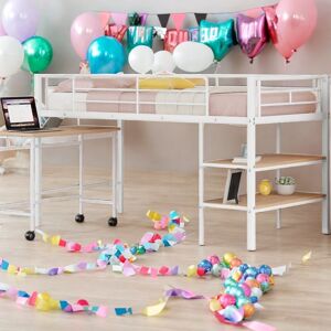 Sernadecor Kid-Friendly Design Twin Size Loft Bed with Ladder Kids Bed Twin