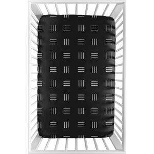 Sweet Jojo Designs Black and White Baby Fitted Mini Portable Crib Sheet Boho Mudcloth Portable Crib Pack and Play Bohemian Woodland Southwest Hatch 5.0 In. L X 24.0 In. W X 38.0 In. H