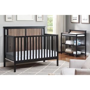 Earth & Table Connelly 4-in-1 Convertible Crib Black/Vintage Walnut - Black Brown 56.75 In. L X 29.5 In. W X 45.25 In. H