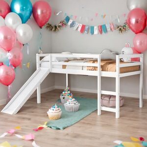 IGEMAN Twin Size Multifunctional Loft Bed with Slide and Solid Construction for Home Twin