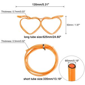 Unique 8 Pcs Straw Glasses, Plastic Novelty Drinking Eyeglasses Straws 135/335/625mm