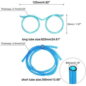 Unique 16 Pcs Straw Glasses, Plastic Round Novelty Drinking Eyeglasses Straws 125/355/625mm