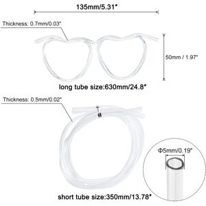 Unique 8 Pcs Straw Glasses, Plastic Novelty Drinking Eyeglasses Straws 135/350/630mm