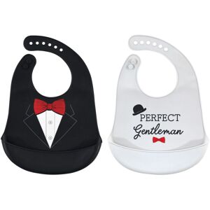 Little Treasure Baby Boy Silicone Bibs 2pk, Perfect Gentleman, One Size - Perfect Gentleman - One Size One Size