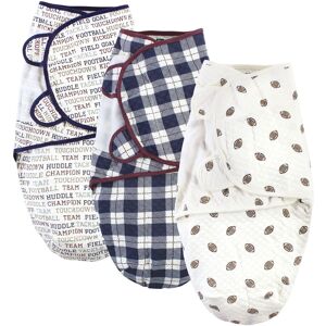 Hudson Baby Infant Boy Quilted Cotton Swaddle Wrap 3pk, Football, 0-3 Months - Football - 0-3 Months 0-3 Months