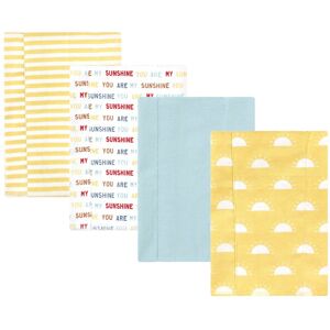 Hudson Baby Cotton Flannel Burp Cloths, My Sunshine 4 Pack, One Size - My Sunshine 4 Pack - One Size One Size