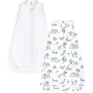 Hudson Baby Cotton Long-Sleeve Wearable Sleeping Bag, Sack, Blanket, Neutral Safari World Sleeveless 3-9 Months
