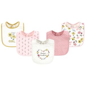 Hudson Baby Infant Girl Cotton Bibs, Soft Painted Floral, One Size - Soft Painted Floral - One Size One Size