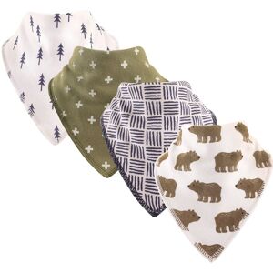 Hudson Baby Infant Boy Cotton Fleece Bandana Bibs 4pk, Bear, One Size - Bear - One Size One Size