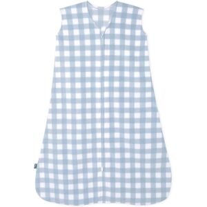 HALO SleepSack wearable blanket, Micro-fleece, Gingham Blue, SM, 0-6M - small small