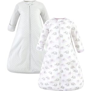 Hudson Baby Infant Girl Cotton Long-Sleeve Wearable Sleeping Bag, Sack, Blanket, Lilac Elephants Long Sleeve 18-24 Months