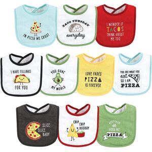 Hudson Baby Unisex Baby Cotton Terry Drooler Bibs with Fiber Filling, Pizza Taco, One Size - Pizza Taco - One Size One Size