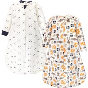 Hudson Baby Infant Boy Premium Quilted Long Sleeve Sleeping Bag and Wearable Blanket 2-Pack, Cream Forest Animals 6-12 Months
