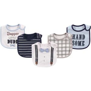 Little Treasure Baby Boy Cotton Bibs 5pk, Dapper Bow Tie, One Size - Dapper Bow Tie - One Size One Size