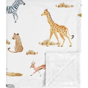 Sweet Jojo Designs Jungle Animals Baby Receiving Security Swaddle Blanket Green Grey Black and White Safari Elephant Giraffe Lion Leopard Cheetah 36.0 In. L X 30.0 In. W X 0.5 In. H
