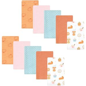 Hudson Baby Infant Girl Cotton Flannel Burp Cloths, Pumpkin Spice, One Size - Pumpkin Spice - One Size One Size