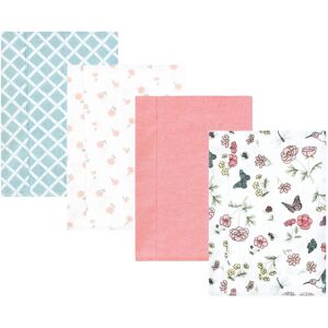 Hudson Baby Infant Girl Cotton Flannel Burp Cloths, Hummingbird Garden 4 Pack, One Size - Hummingbird Garden 4 Pack - One Size One Size