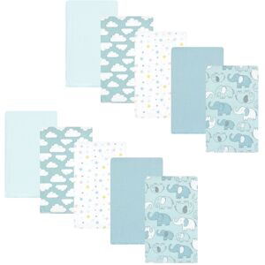 Hudson Baby Infant Boy Cotton Flannel Burp Cloths, Boy New Elephant 10-Pack, One Size - Boy New Elephant 10-Pack - One Size One Size
